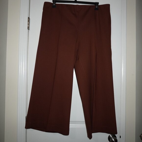 Chico's Brown Wide Leg Pants (Size 4R -2X/20) with Elastic Waist - Picture 2 of 4